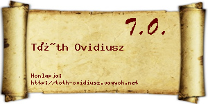 Tóth Ovidiusz névjegykártya